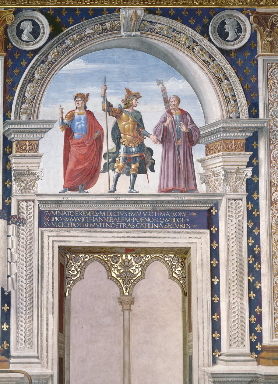 Decio Mure, Scipio (ca. 235-183 v. Chr.) und Cicero (106-43 v. Chr.) (Detail) von Domenico Ghirlandaio