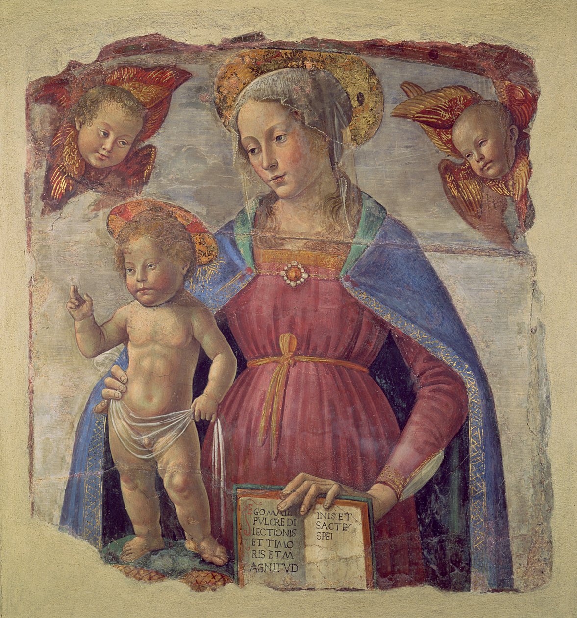 Madonna mit Kind und Engeln von Domenico Ghirlandaio