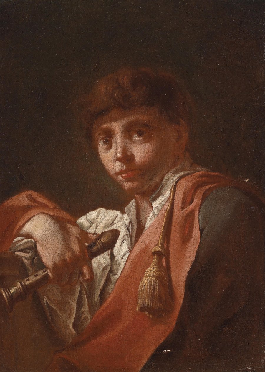 Knabe mit einer Flöte von Domenico Maggiotto