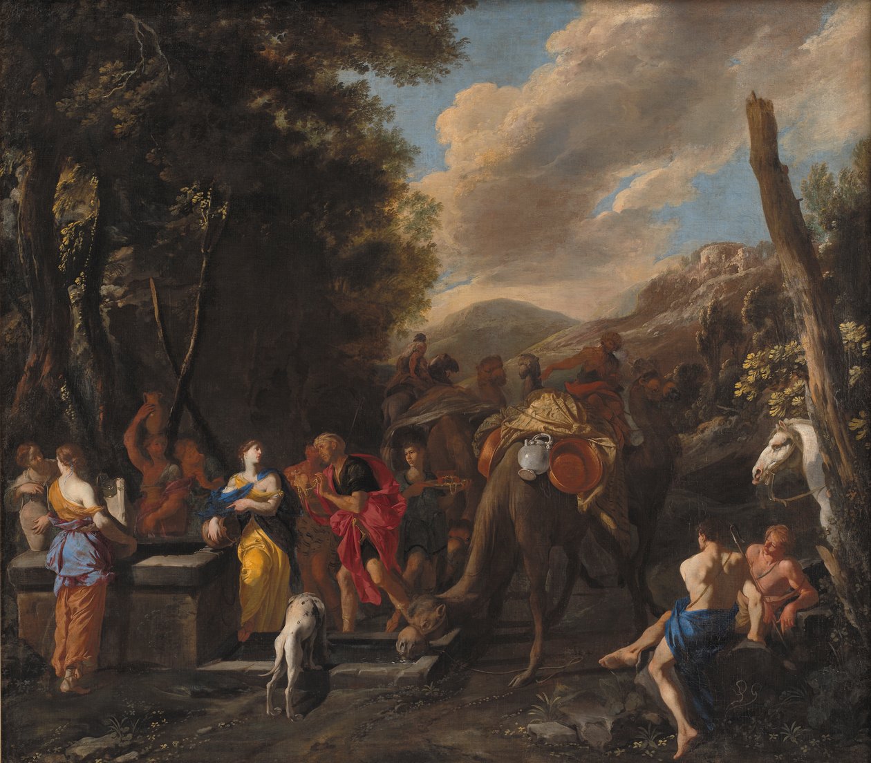 Rebekka und Eliezer am Brunnen von Domenico Gargiulo