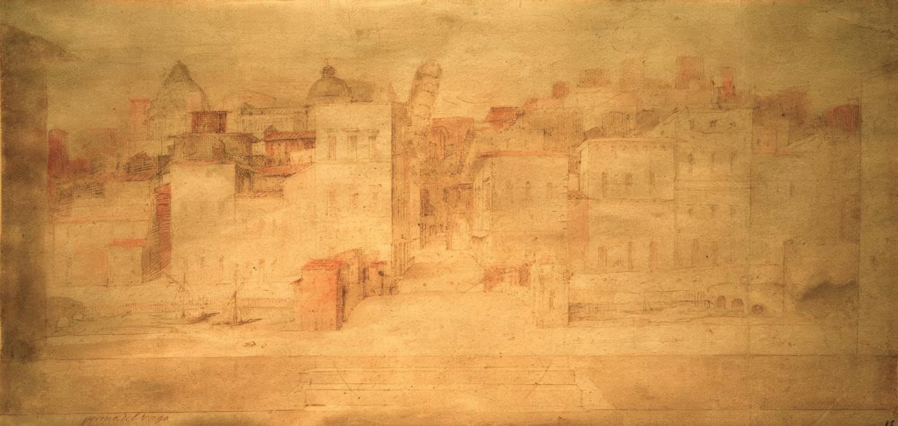 D.Beccafumi, Theaterprospekt mit Pisa von Domenico Beccafumi