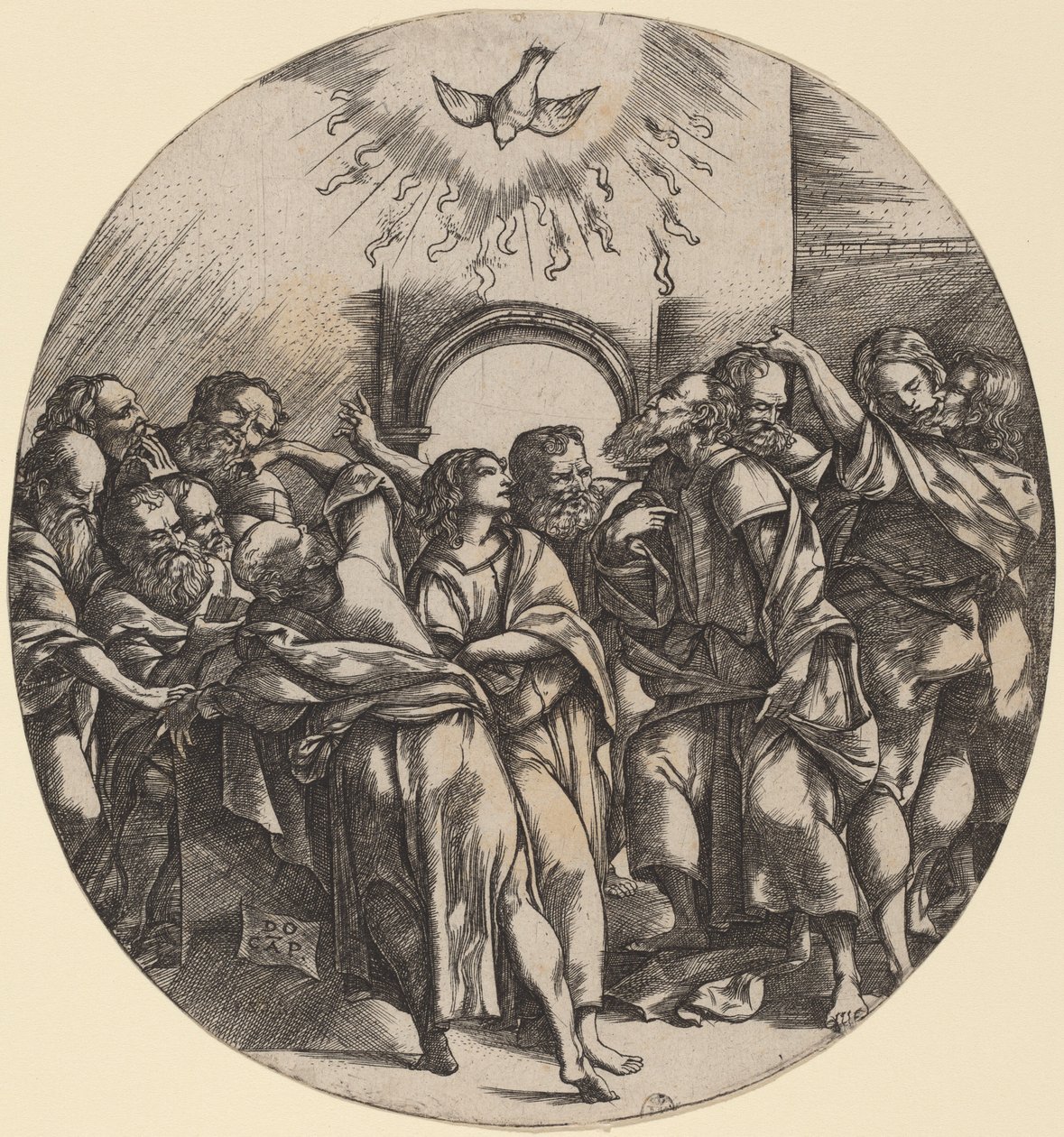 Der Abstieg des Heiligen Geistes von Domenico Campagnola