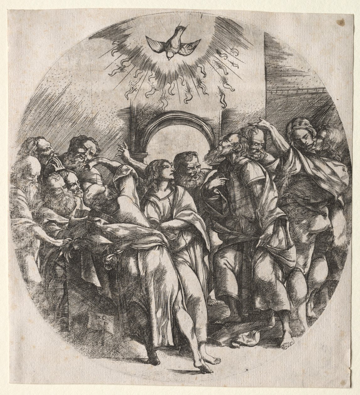 Der Abstieg des Heiligen Geistes, 1518 von Domenico Campagnola