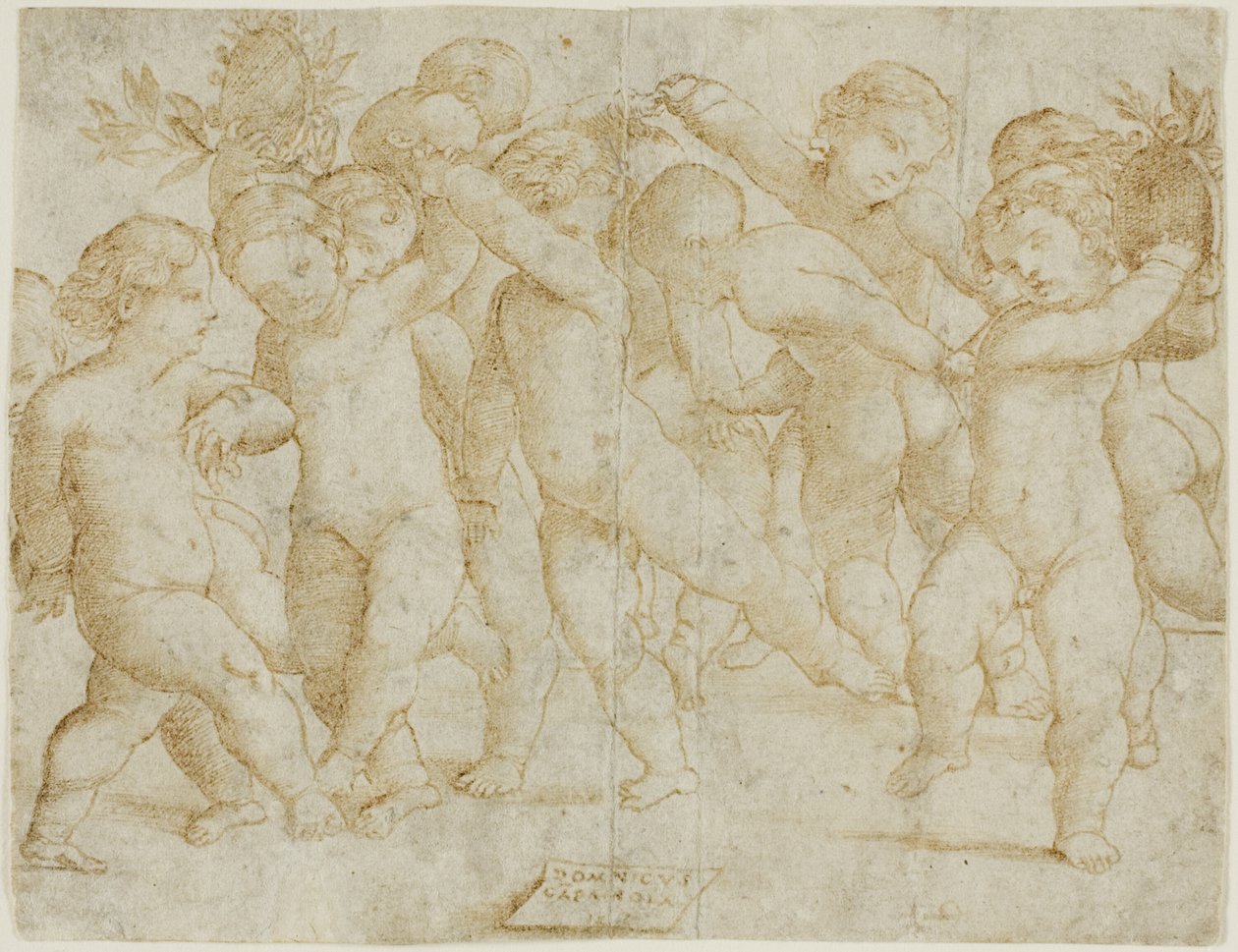 Zwölf Kinder tanzen von Domenico Campagnola