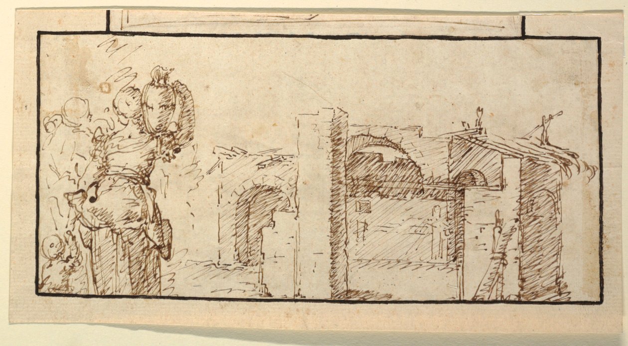 Frau mit Wasser von Domenico Gargiulo, called Micco Spadaro