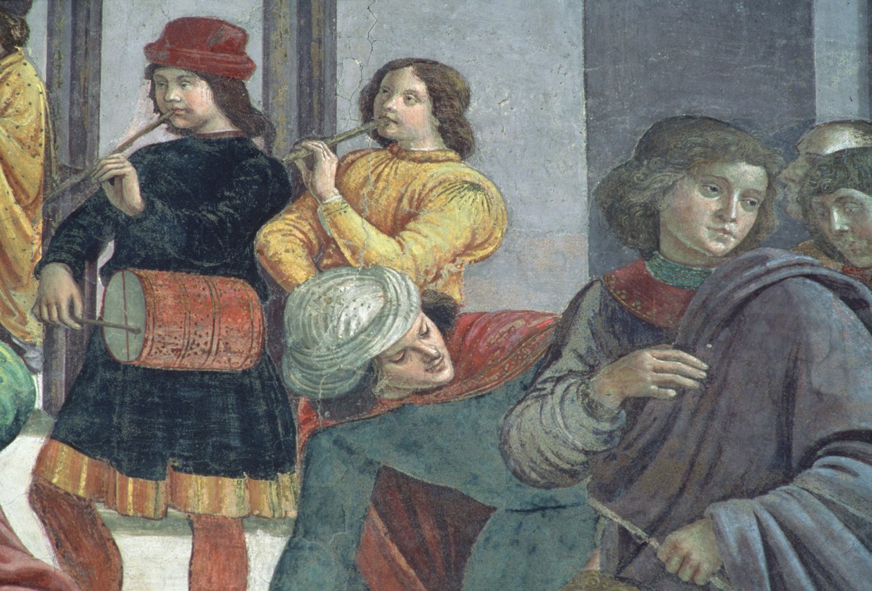 Musiker, aus der Hochzeit der Jungfrau von Domenico Ghirlandaio