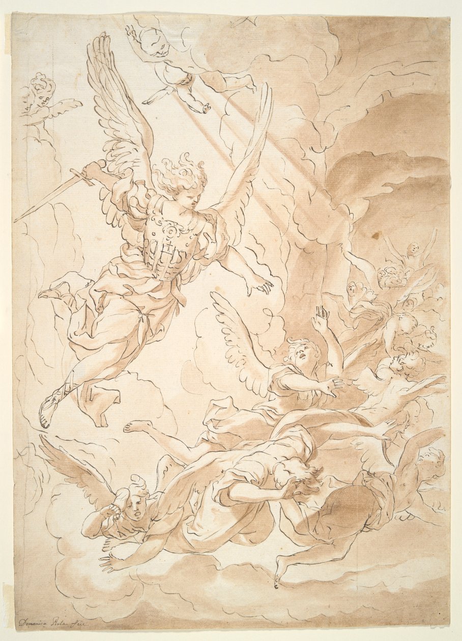 Sturz der rebellischen Engel von Domenico Piola