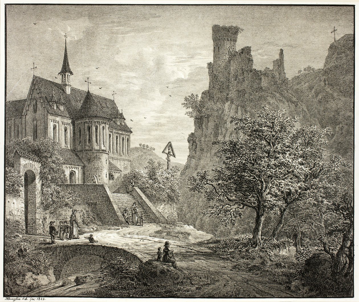 Kirche in Kobern an der Mosel von Domenico Quaglio