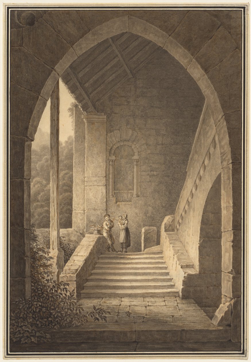 Äußere Treppe einer gotischen Ruine von Domenico Quaglio