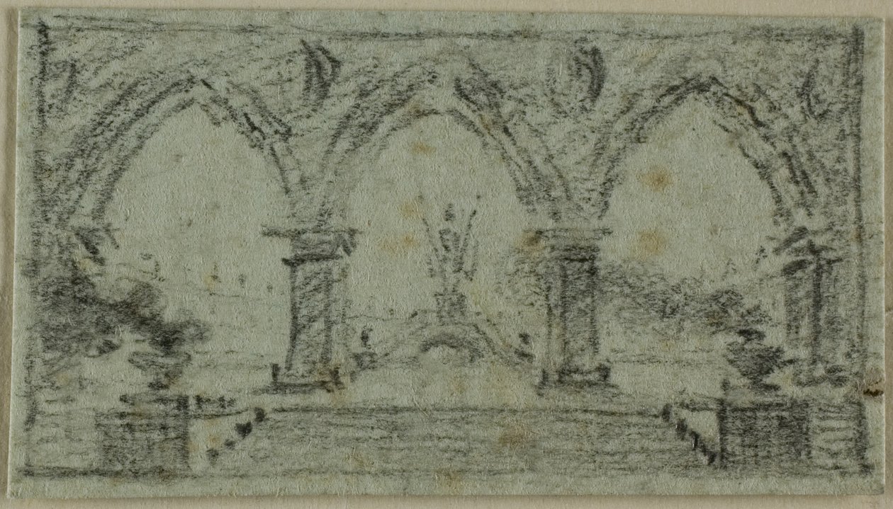 Vorhalle mit gotischen Bögen von Domenico Quaglio