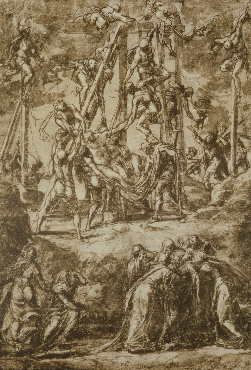 Studie für die Kreuzabnahme von Domenico Robusti Tintoretto