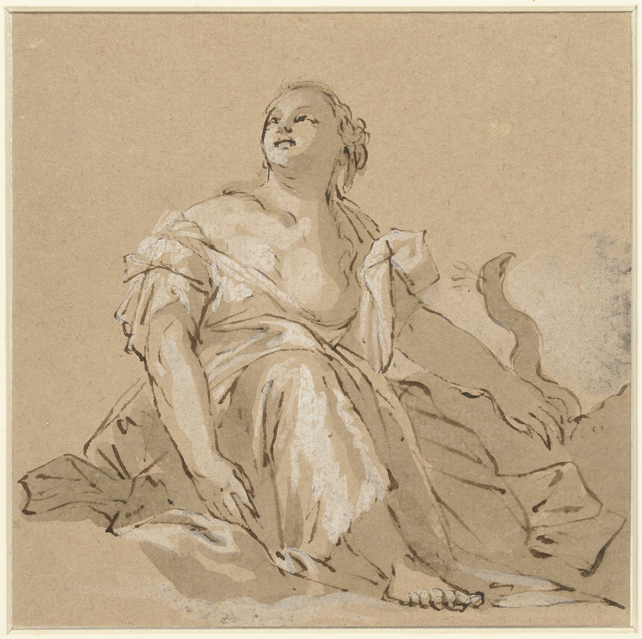 Sitzende Juno auf Wolken von Domenico Zanetti (attributed to)