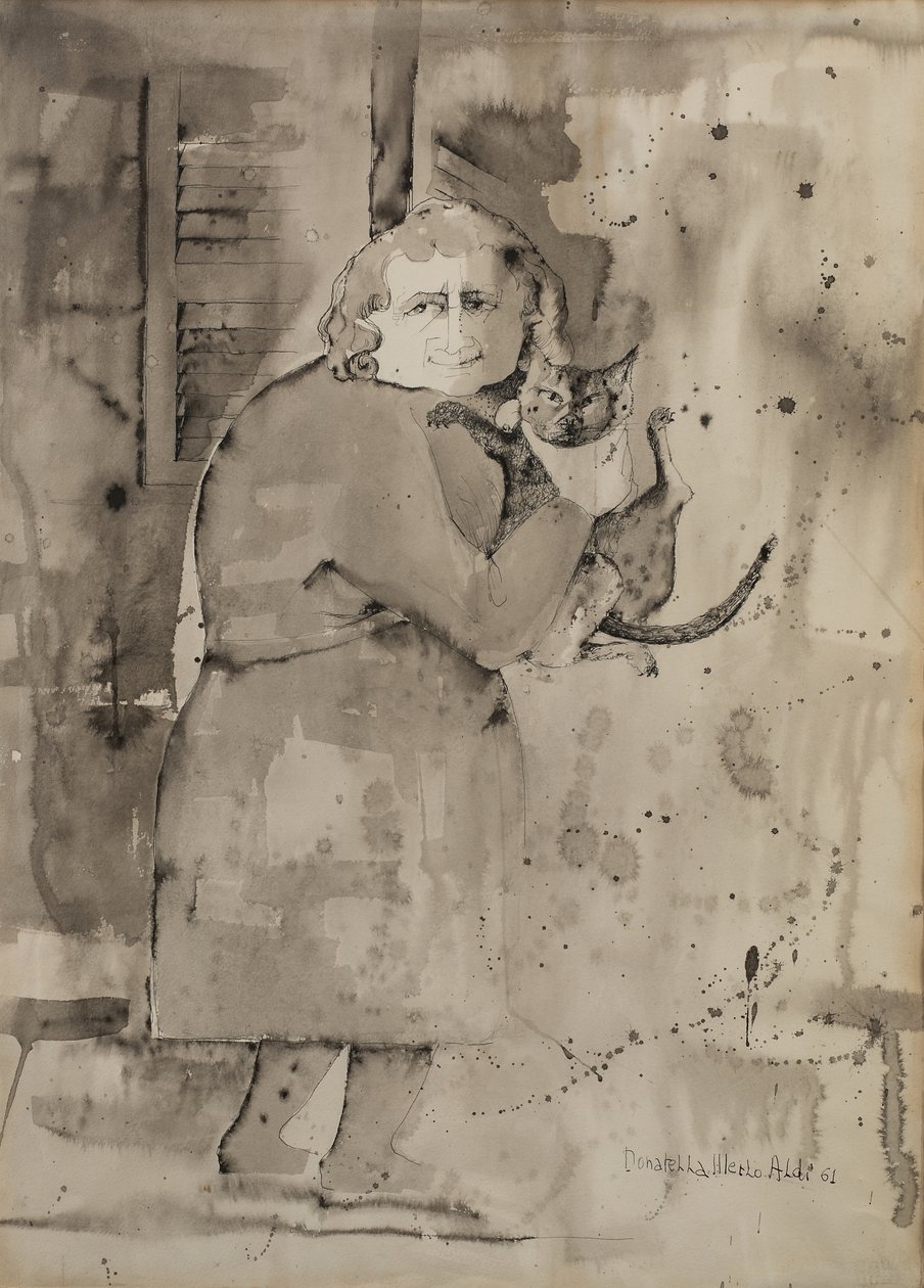 Mit der Katze im Arm von Donatella Merlo