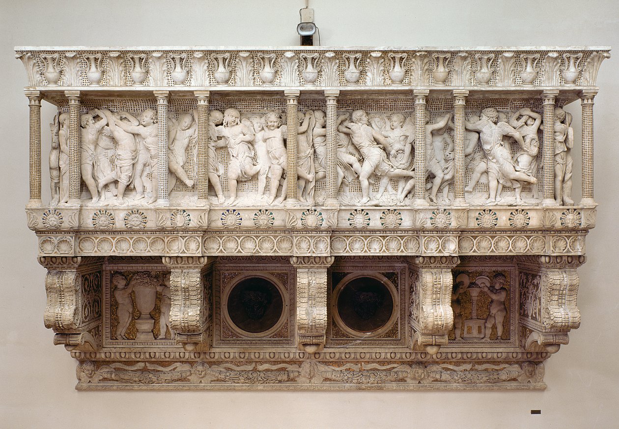 Cantoria, ca. 1433-38 (Marmor und Glasmosaik) von Donatello