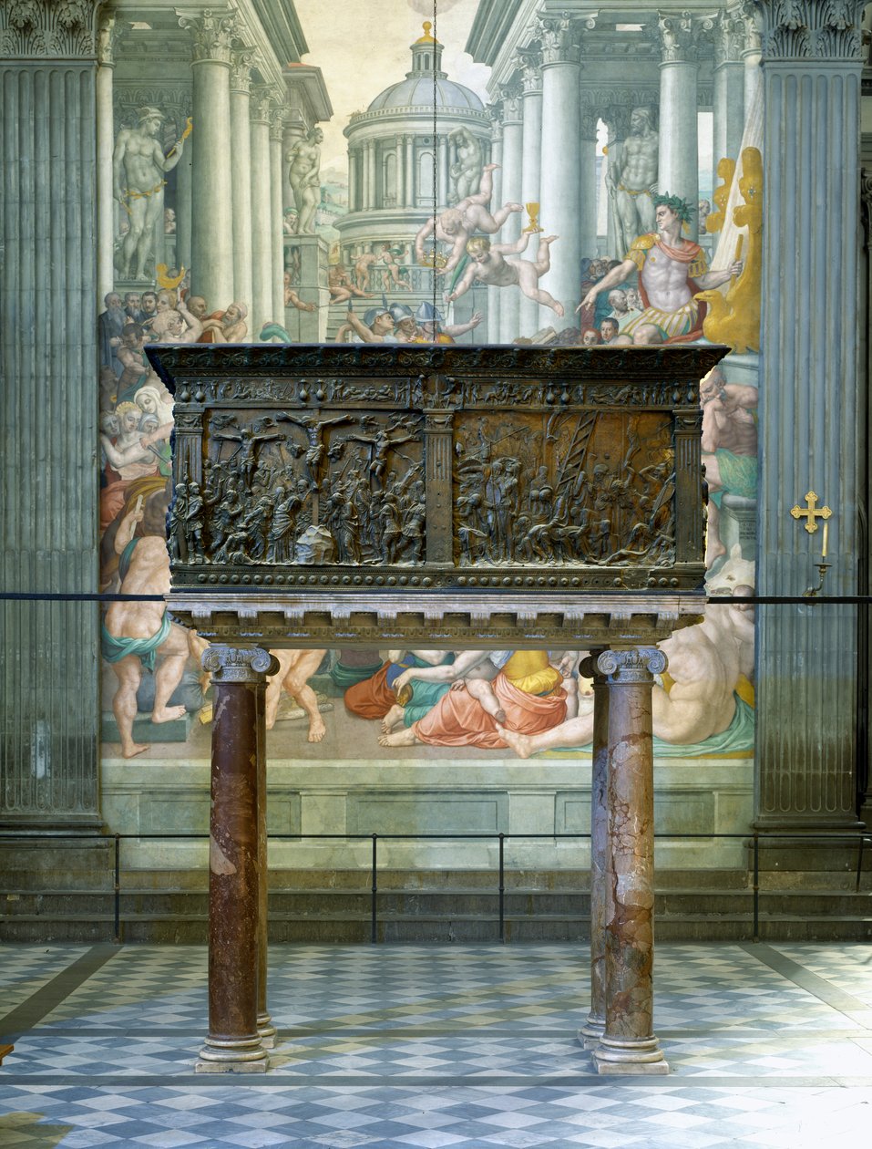 Linke Kanzel, Basilica di San Lorenzo, Florenz, 1460 (Bronze) von Donatello