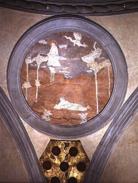 St. Johannes auf Patmos, Spandrel-Medaillon, ca. 1425 von Donatello