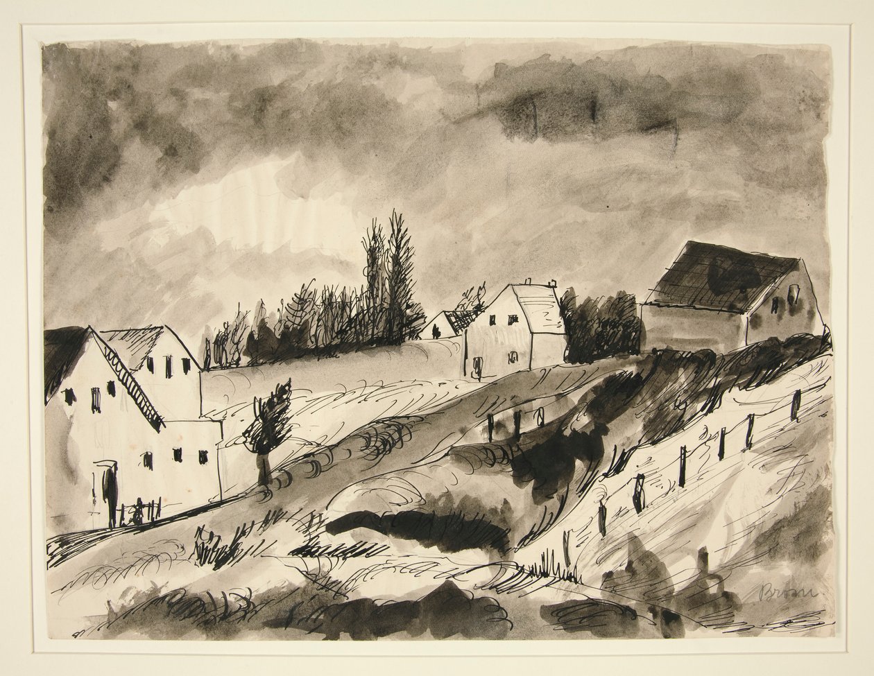 Landschaft mit Häusern von Dora Bromberger