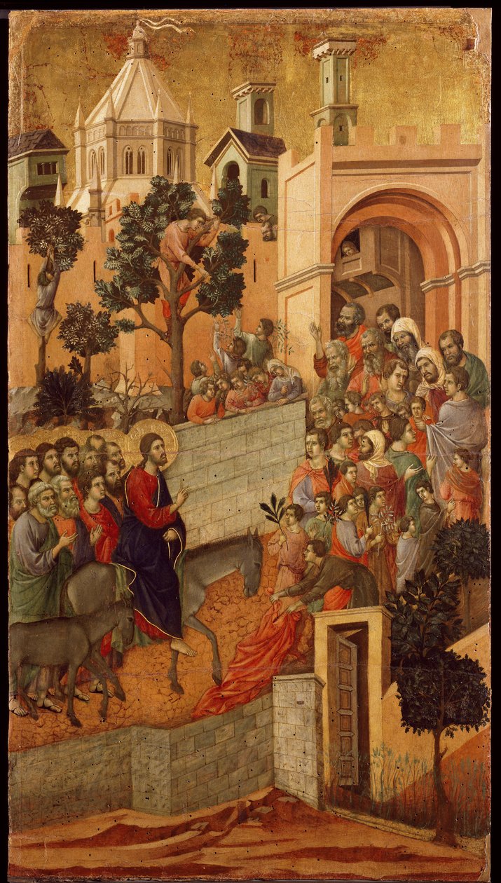 Maestà: Einzug in Jerusalem von Duccio di Buoninsegna