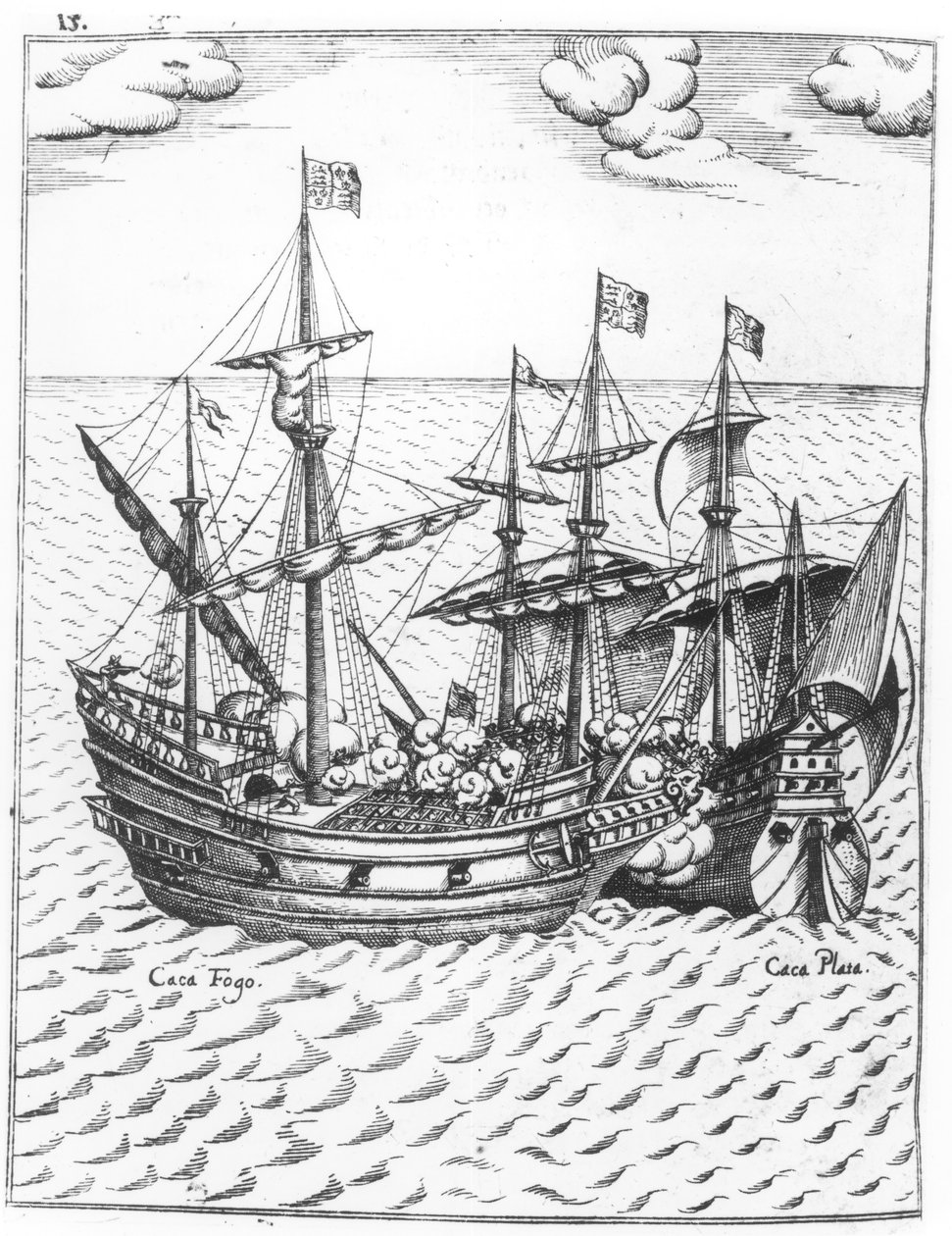 Ein spanisches Schatzschiff geplündert von Francis Drake (ca. 1540-96) im Pazifik von Dutch School
