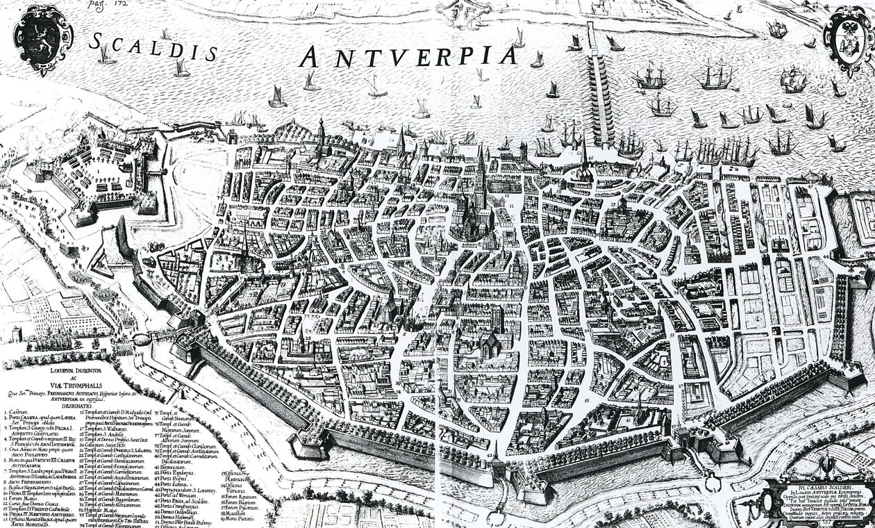 Karte von Antwerpen von Dutch School