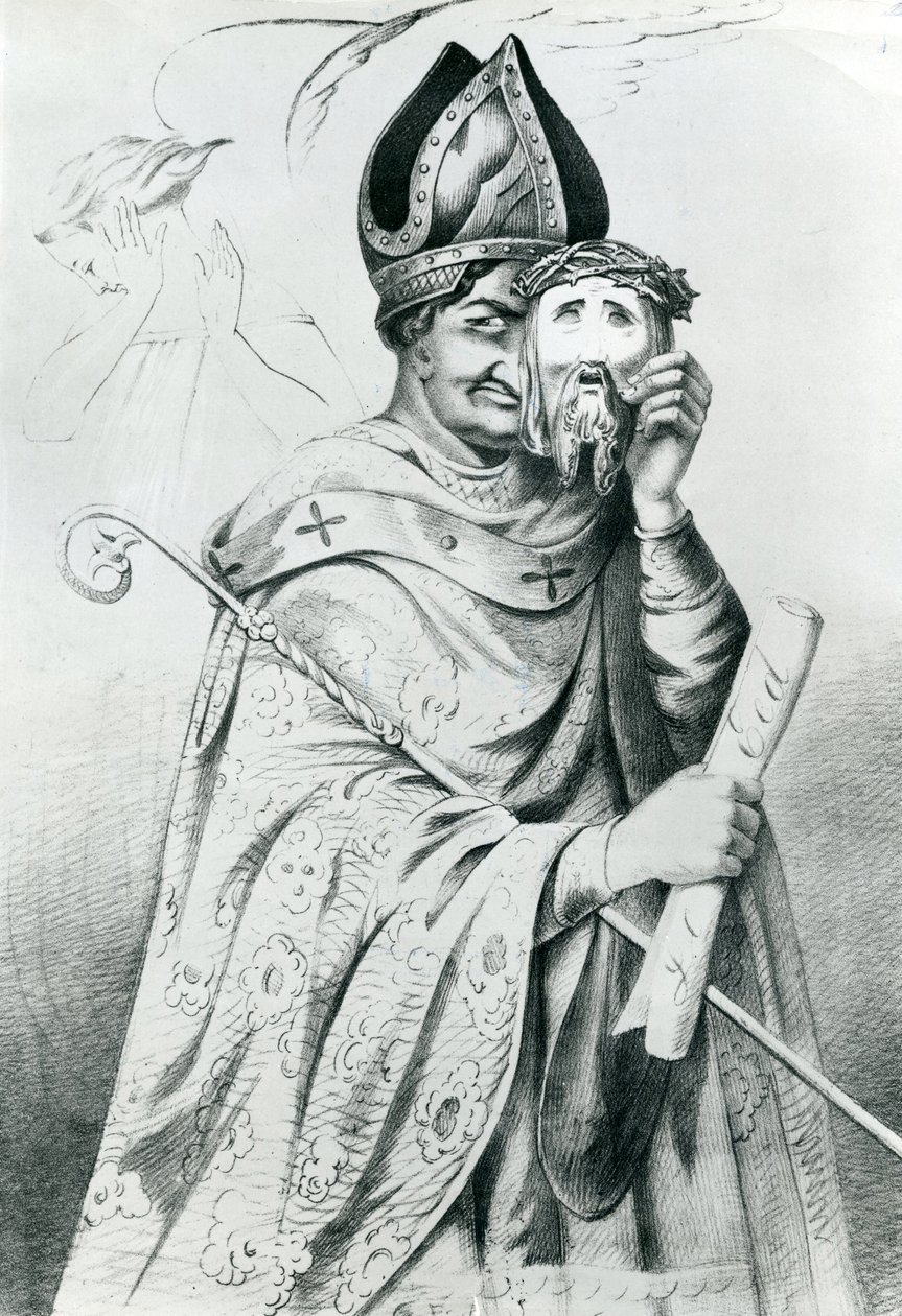 Karikatur von Papst Pius IX. (1792-1878) von Dutch School