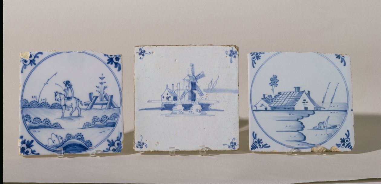 Delfter Fliesen, ca. 1750-1800 von Dutch School