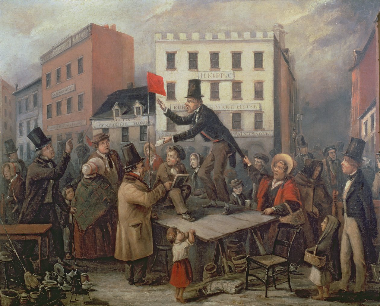 Auktion in der Chatam Street, New York, 1843 von E. Didier
