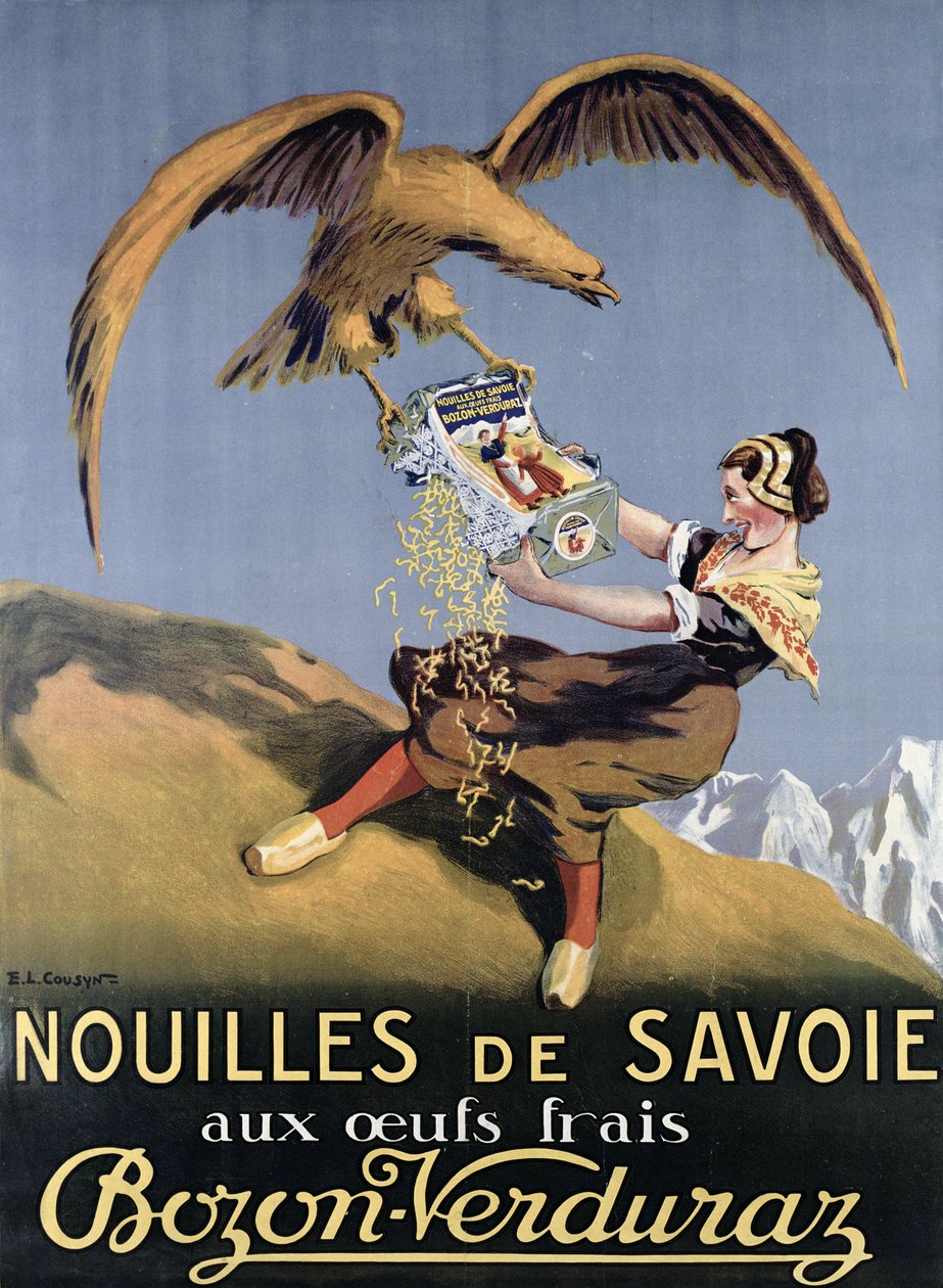 Werbeplakat für Pasta von Bozon-Verduraz von E.L. Cousyn