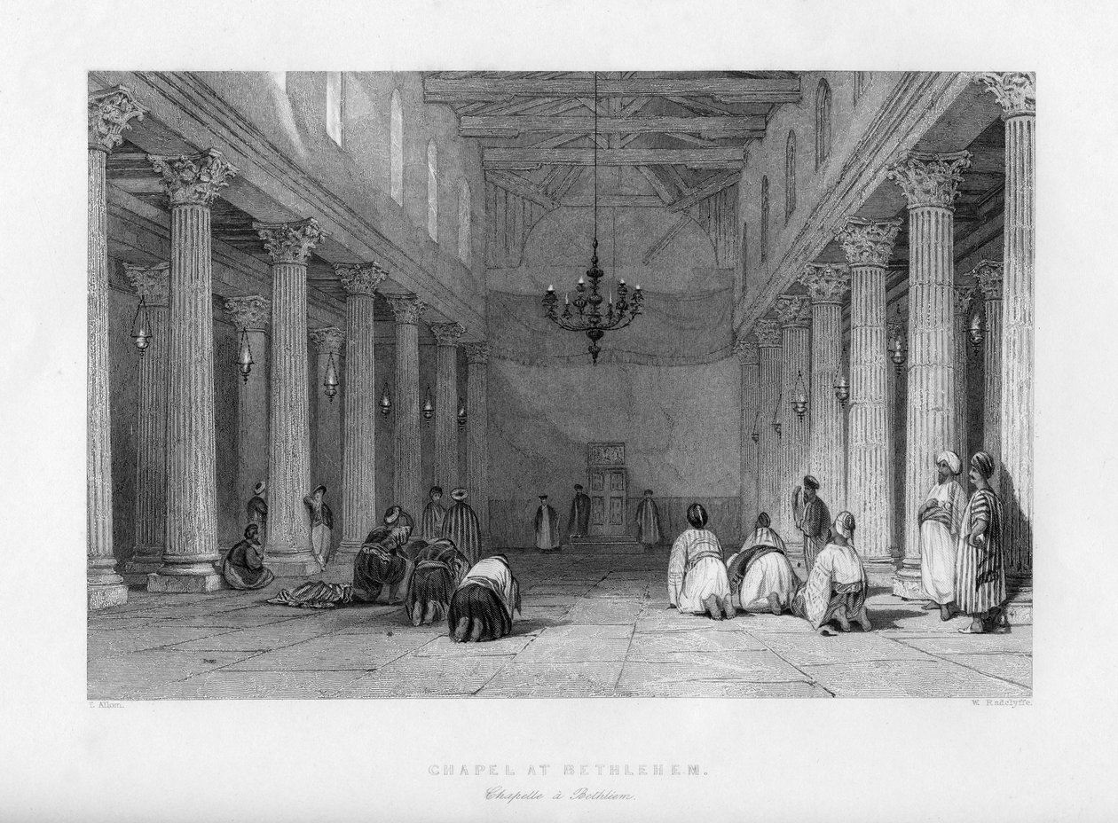 Eine Kapelle in Bethlehem, Israel, 1841 von E. Redclyffe