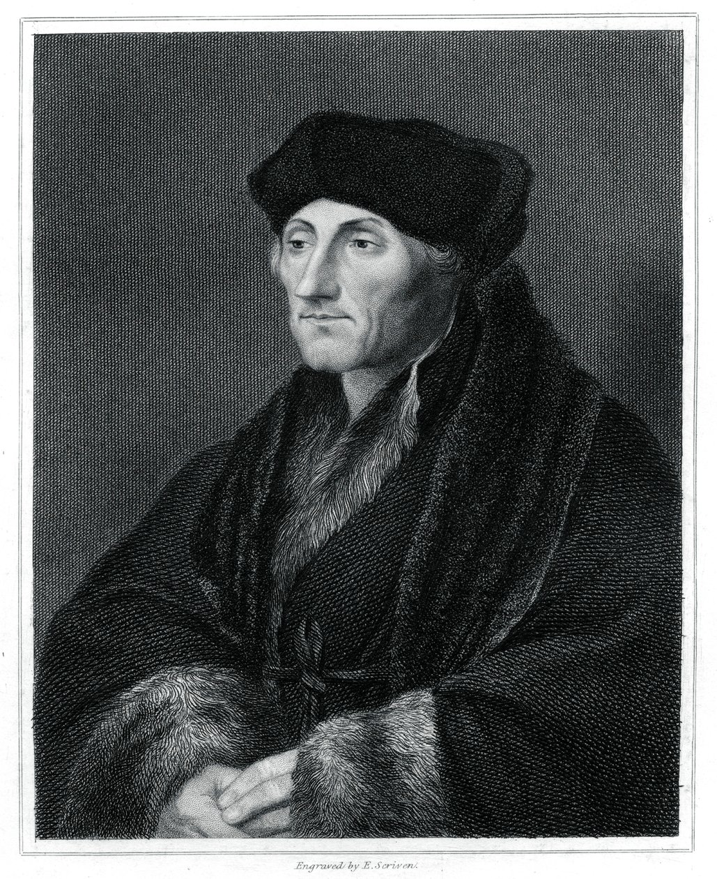 Desiderius Erasmus, Renaissance-Humanist, 1833 von E. Scriven