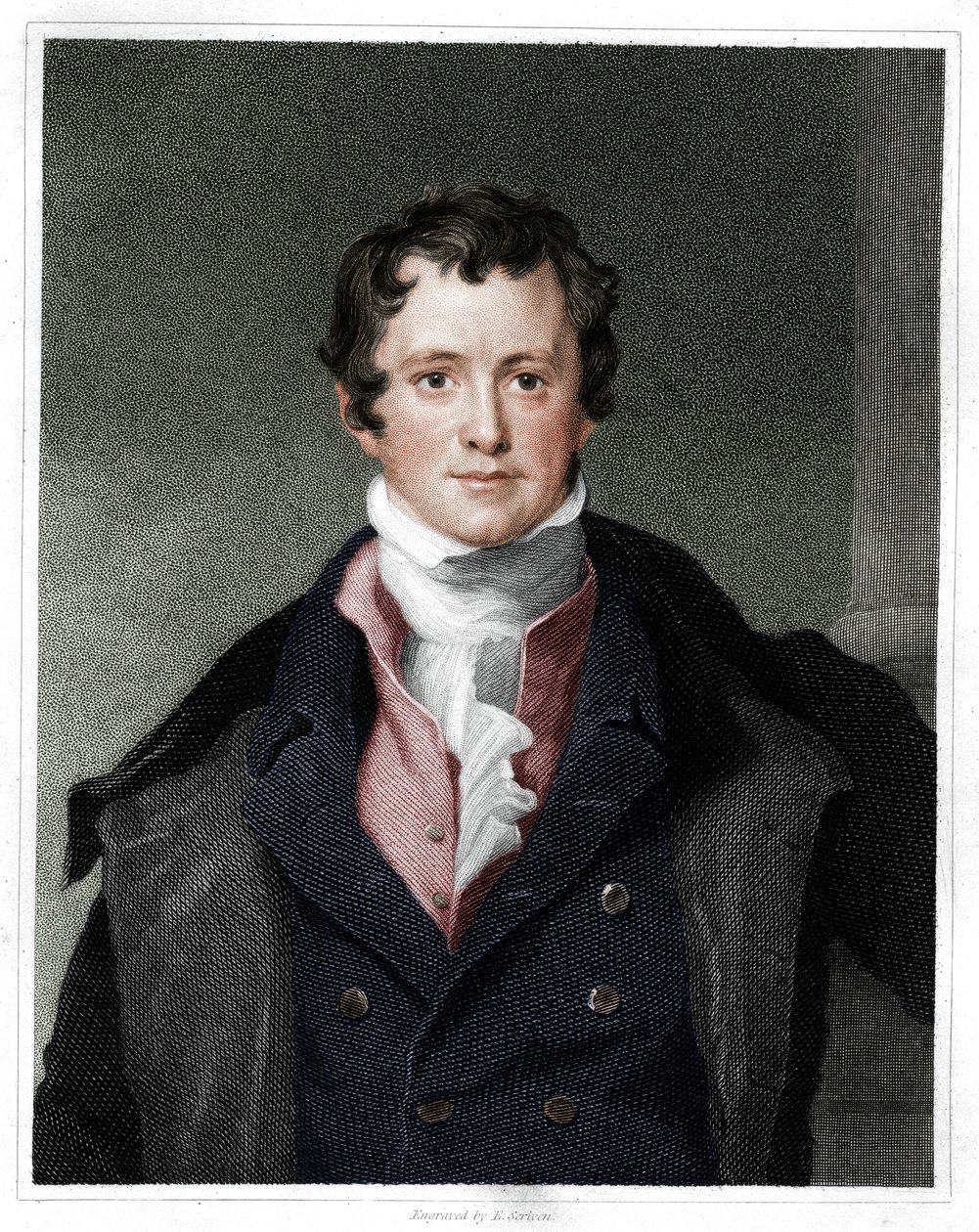 Humphry Davy, englischer Chemiker, 1833 von E. Scriven