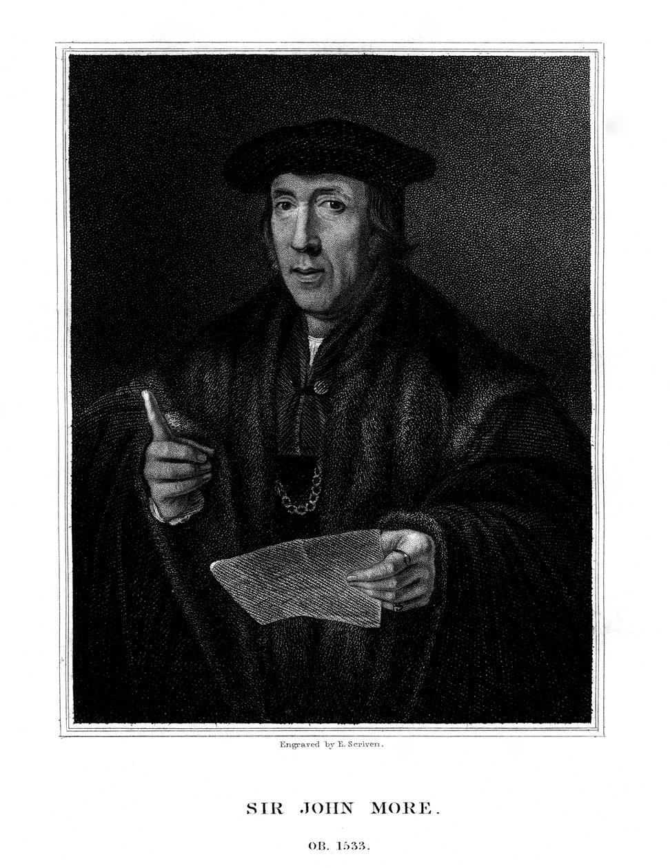 Sir John More, englischer Anwalt, 1826 von E. Scriven