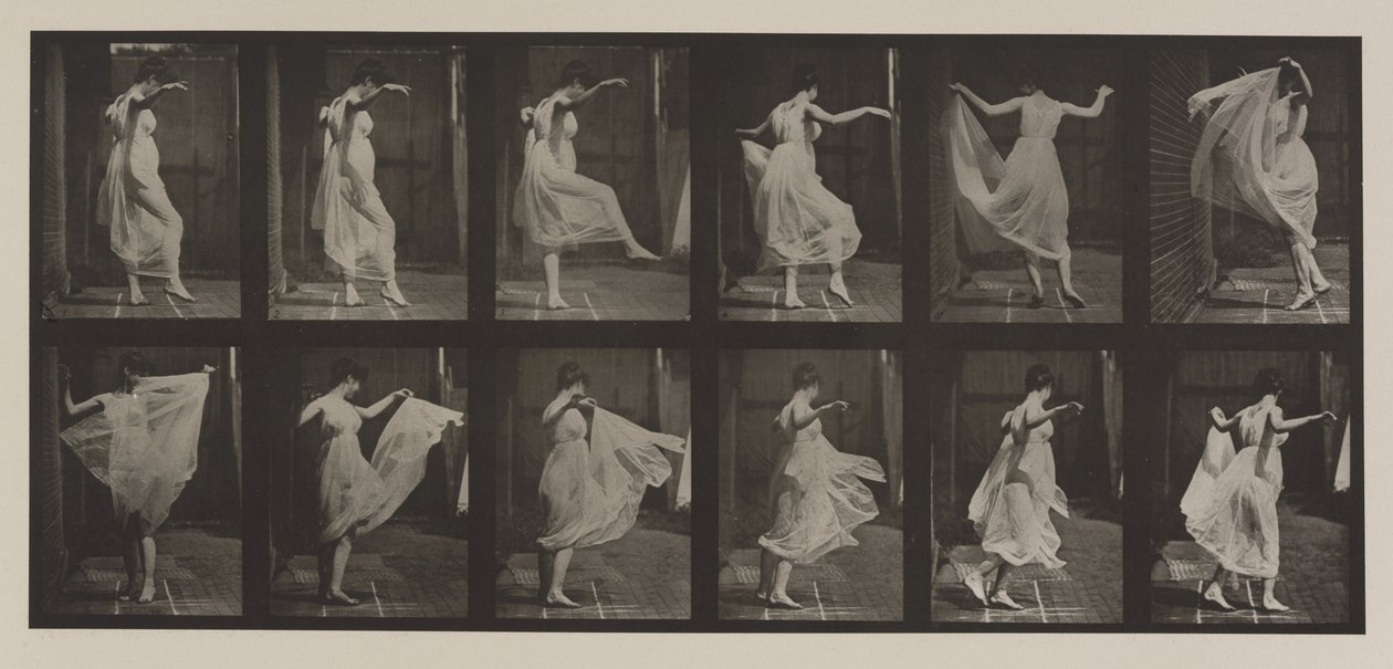 Tafel Nummer 188. Tanzen (fantasievoll), 1887 von Eadweard Muybridge