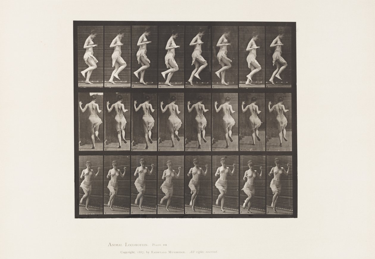 Auf dem linken Fuß hüpfen von Eadweard Muybridge