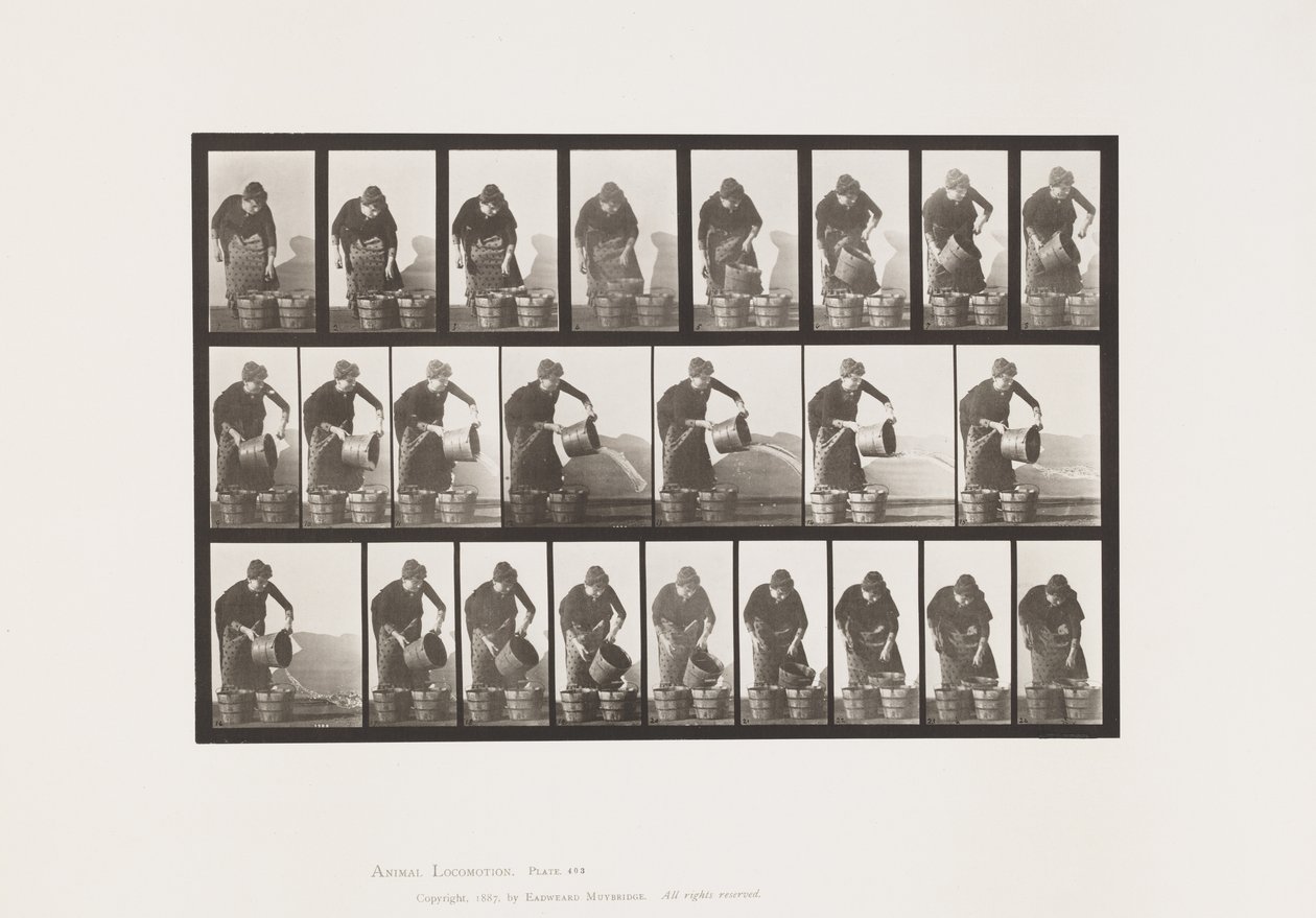 Tafel 403. Eimer Wasser ausleeren von Eadweard Muybridge
