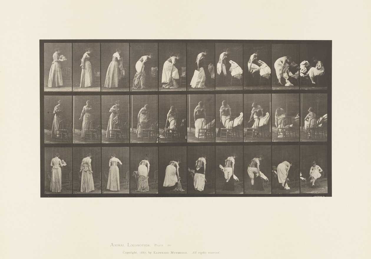 Tafel 497. Verschiedene Phasen der Toilette, 1885 von Eadweard Muybridge