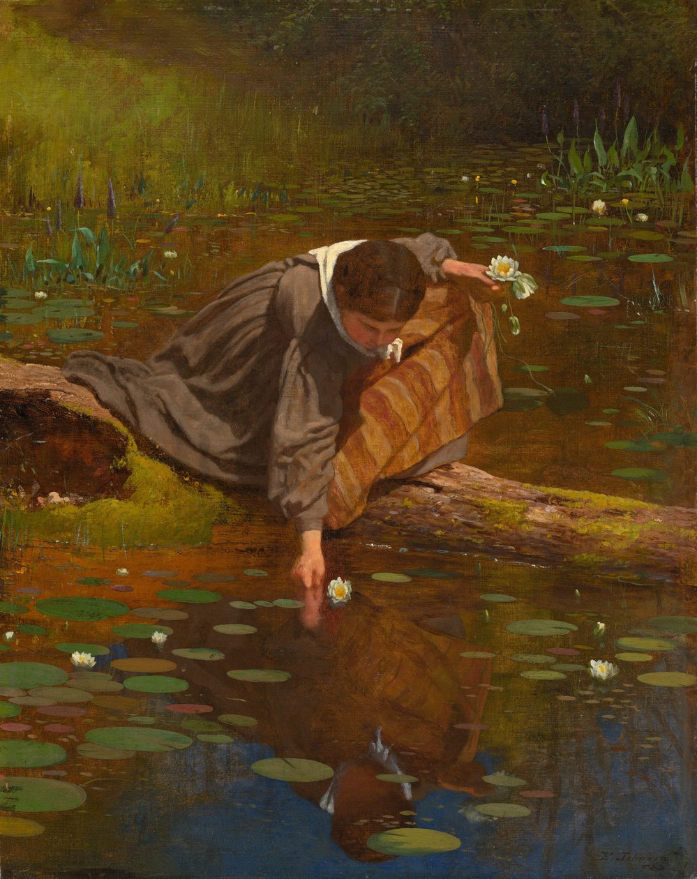 Lilien sammeln von Eastman Johnson