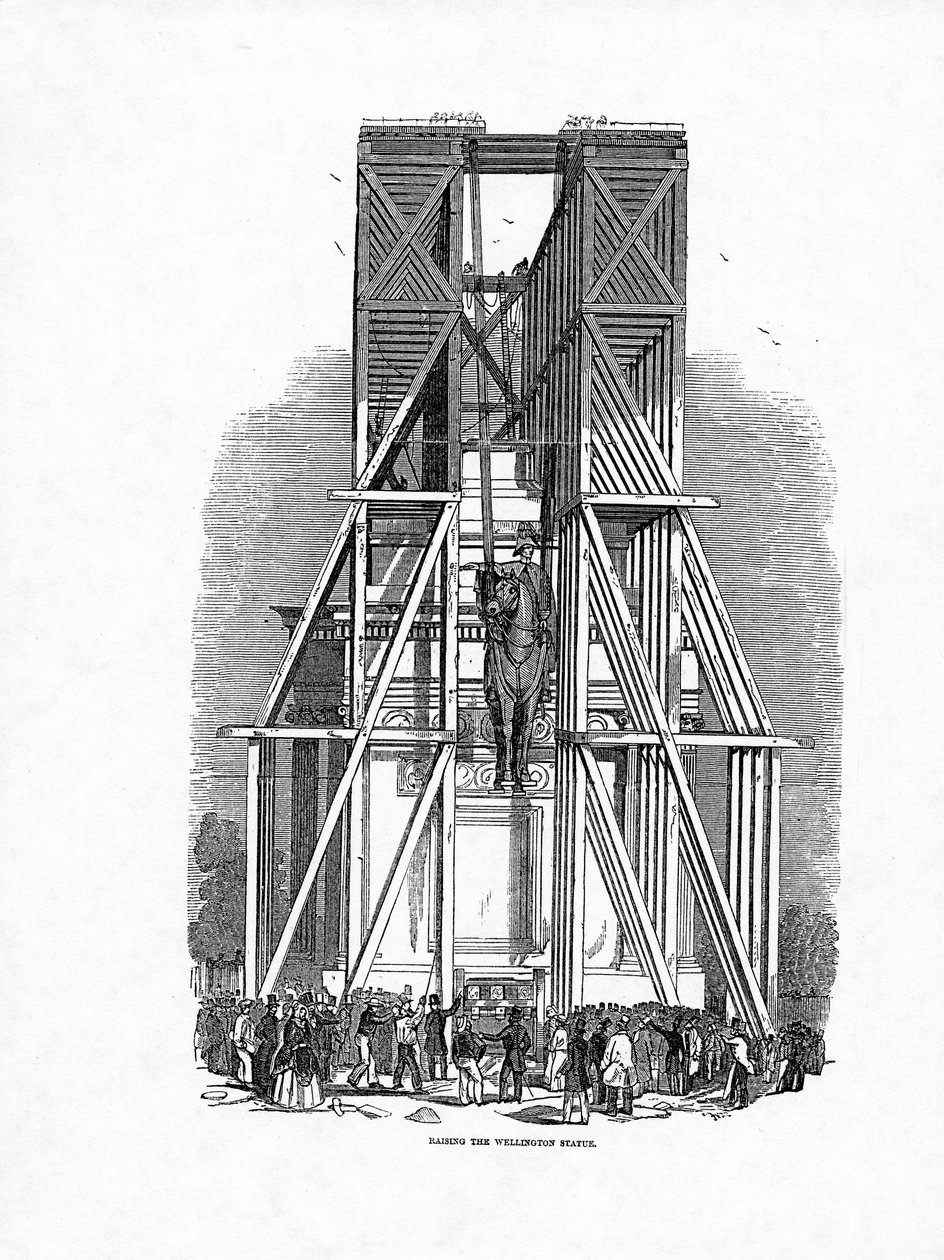 Aufstellung der Wellington-Statue, veröffentlicht in 
