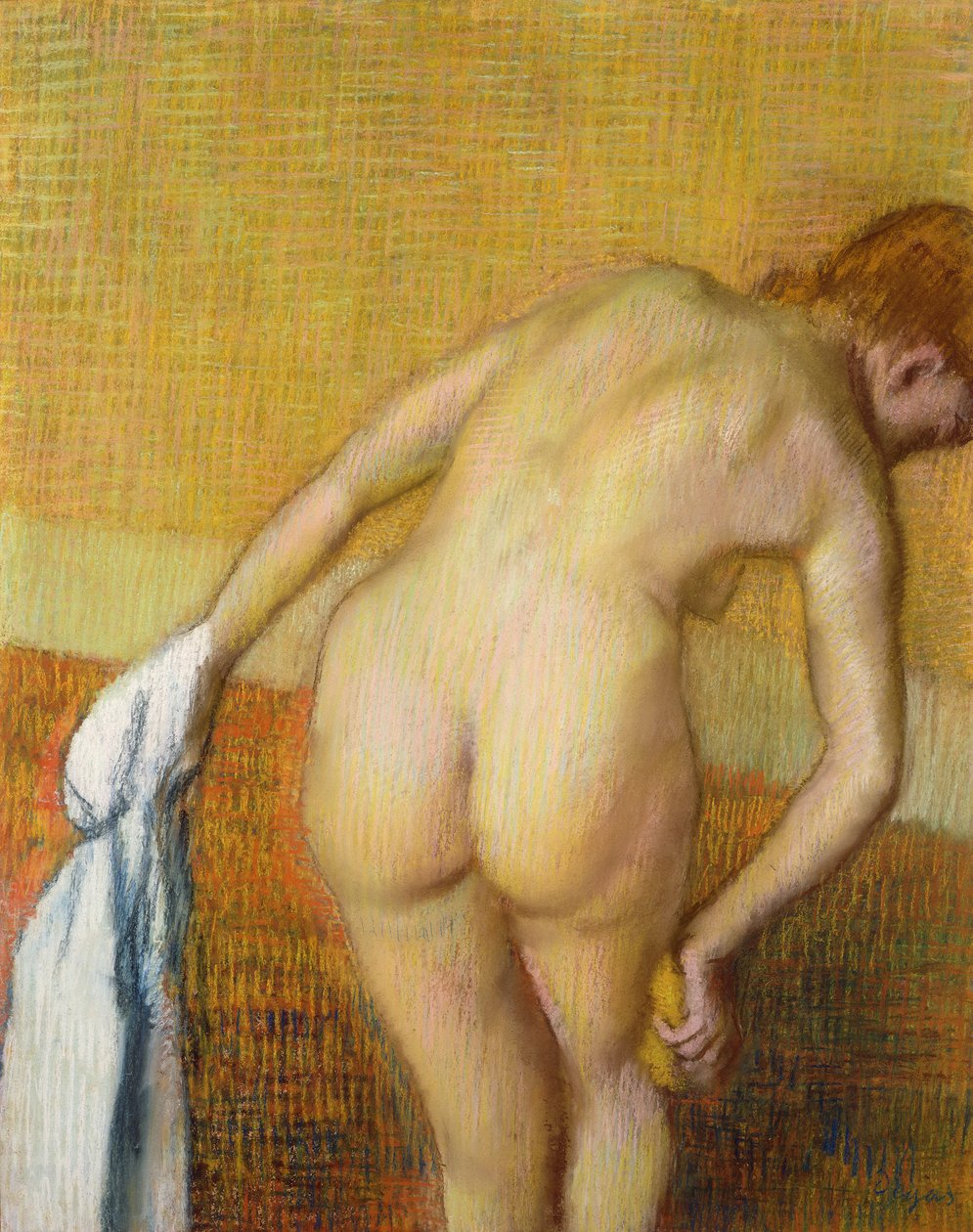 Frau beim Baden, 1886 von Edgar Degas