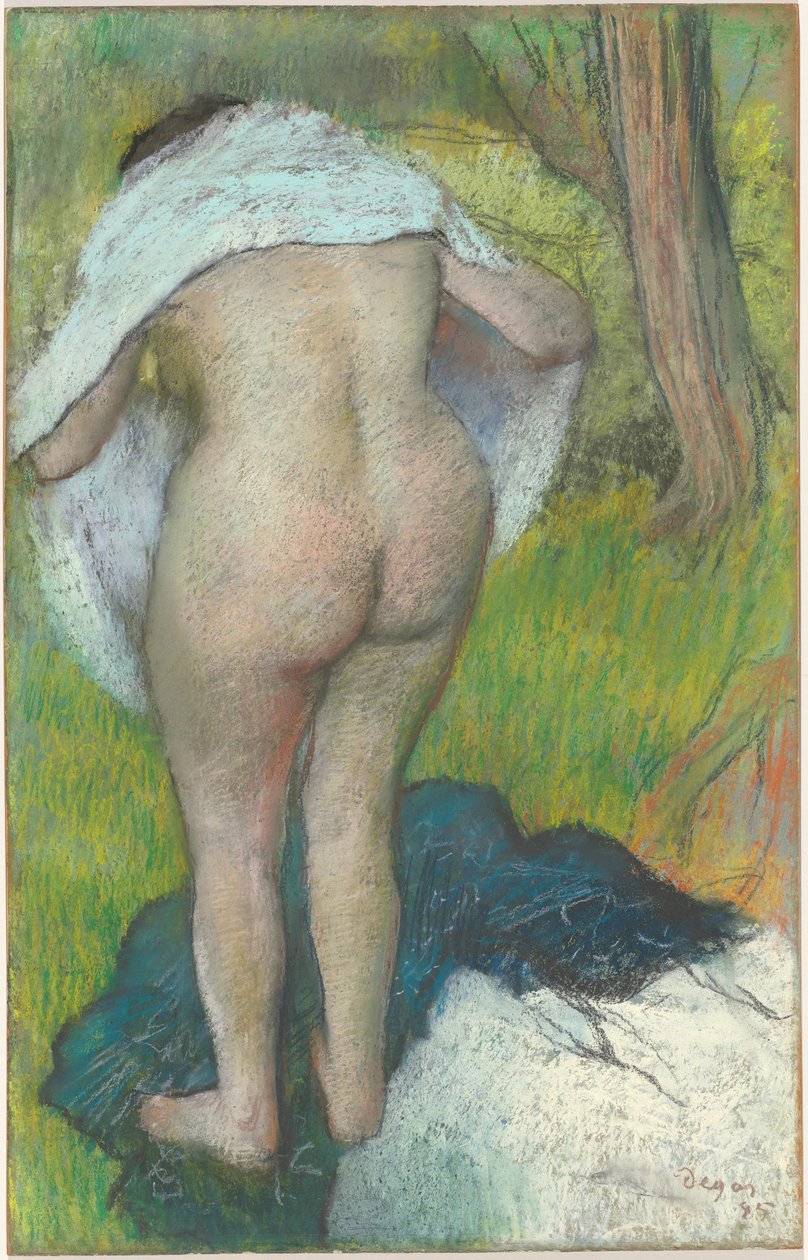 Mädchen trocknet sich ab von Edgar Degas