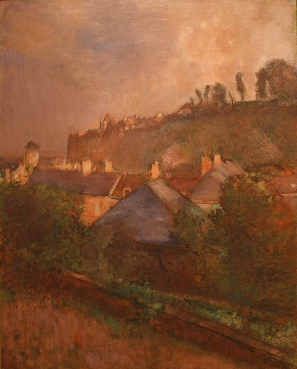 Häuser am Fuß einer Klippe von Edgar Degas