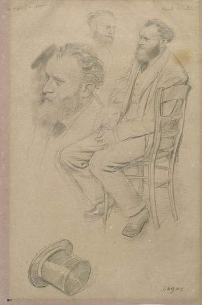 Porträt von Edouard Manet auf einem Stuhl sitzend von Edgar Degas