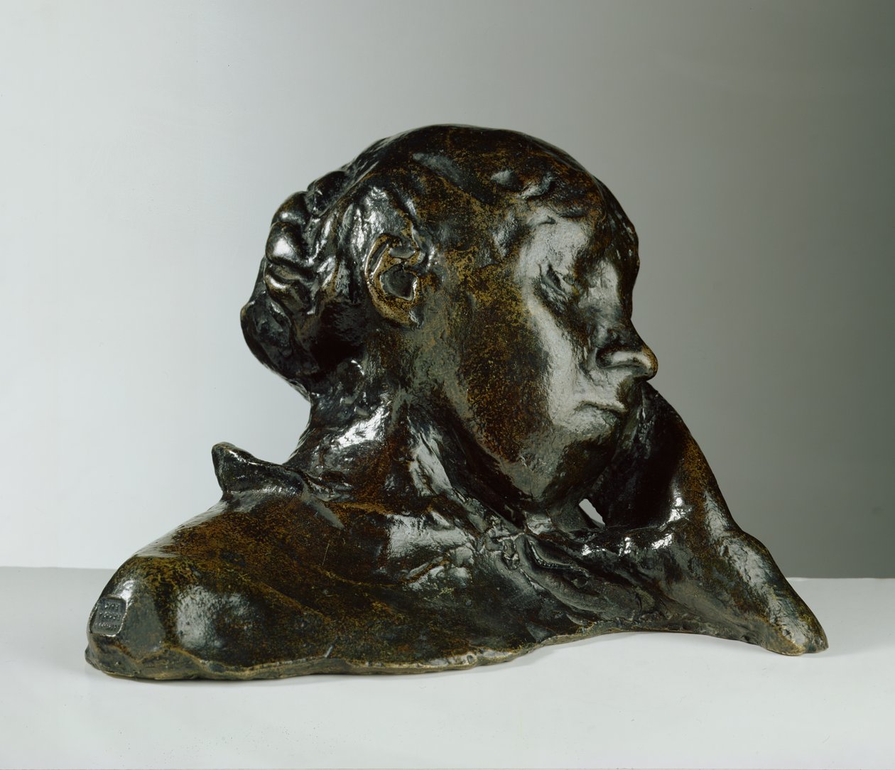 Porträt einer Frau, ihr Kopf gestützt von ihrer linken Hand von Edgar Degas
