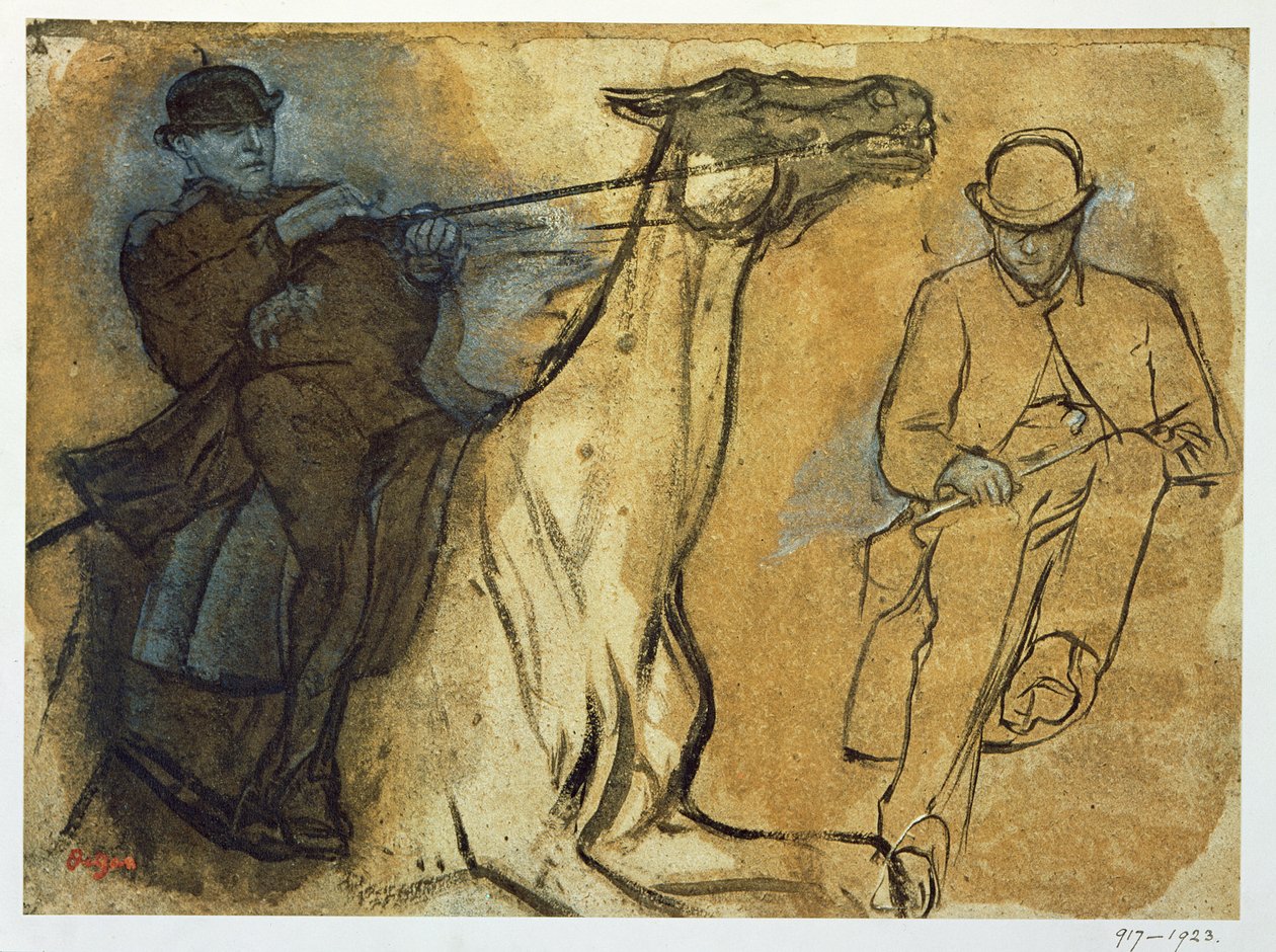Zwei Studien von Reitern von Edgar Degas