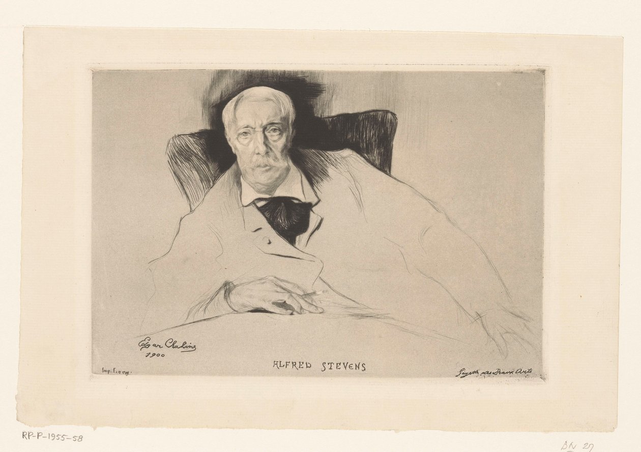 Porträt von Alfred Stevens von Edgar Chahine