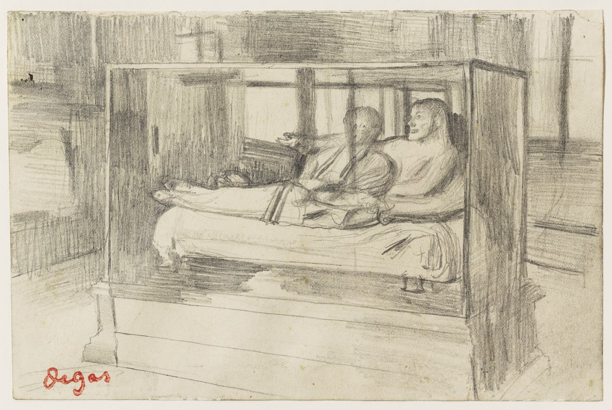Im Louvre: Der etruskische Sarkophag, ca. 1879 von Edgar Degas