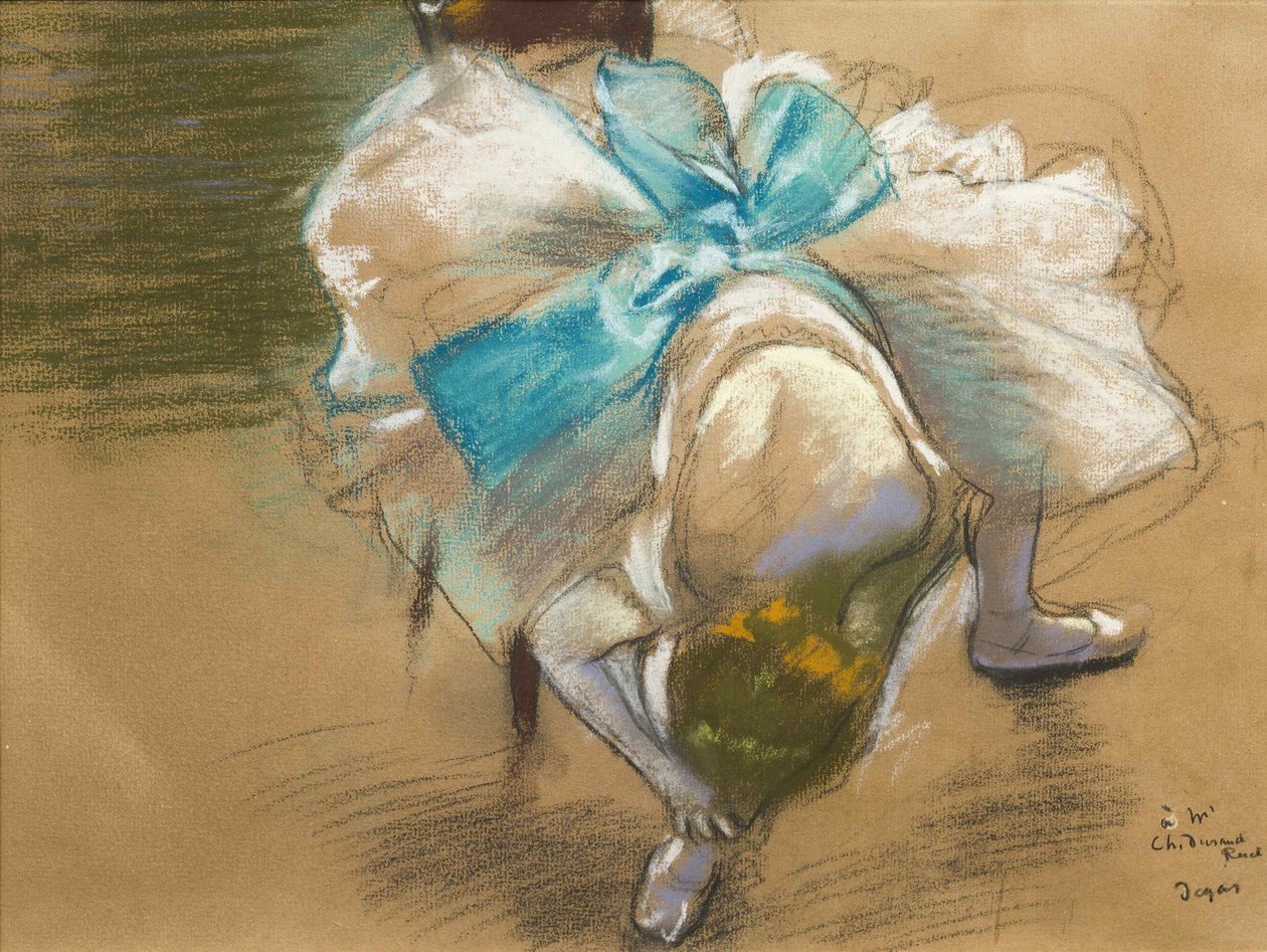 Tänzerin, die ihren Schuh bindet, 1887 von Edgar Degas