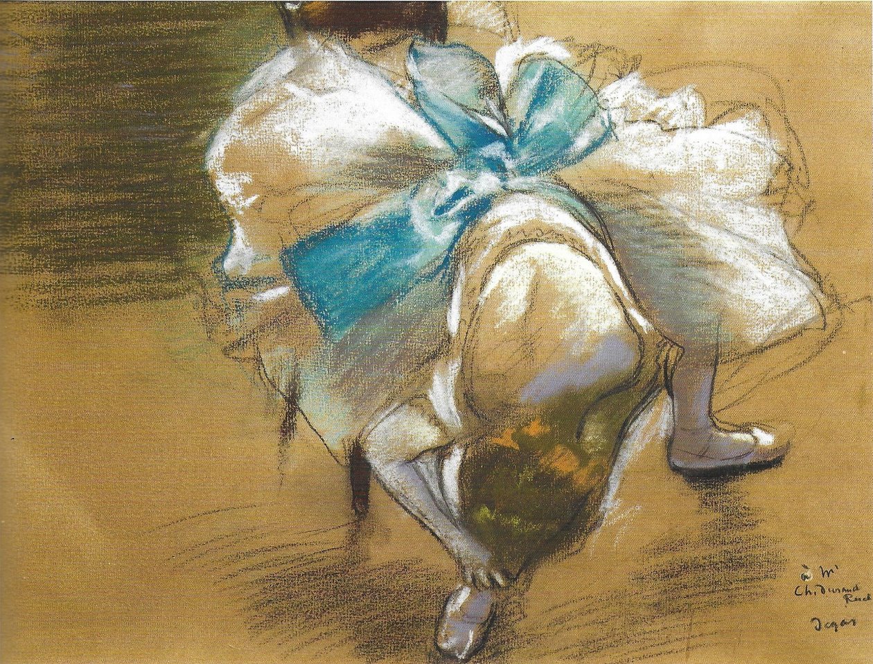 Tänzerin, die ihren Schuh bindet von Edgar Degas