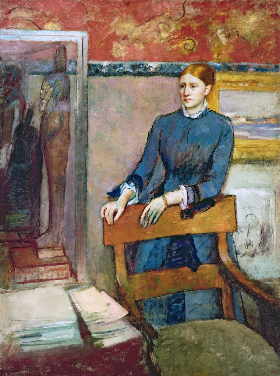 Helene Rouart im Arbeitszimmer ihres Vaters, ca. 1886 von Edgar Degas