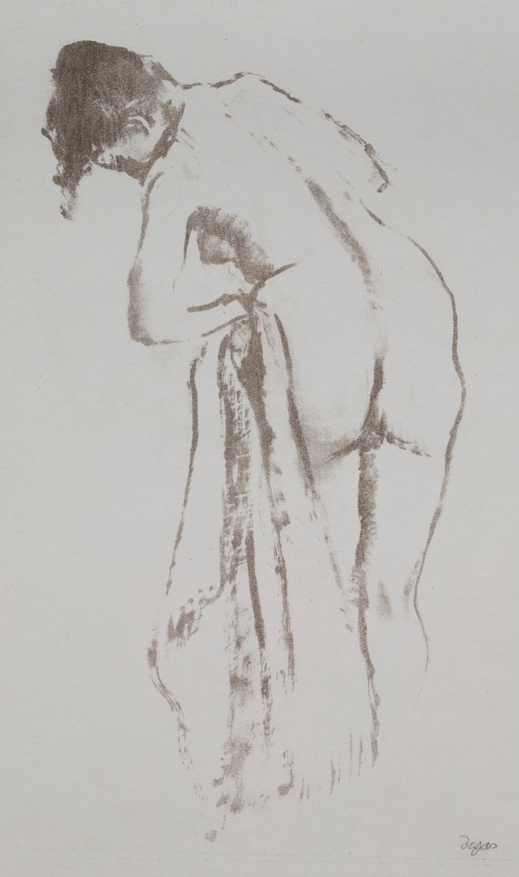 Nackte Frau mit Handtuch, stehend, 1891-92 von Edgar Degas